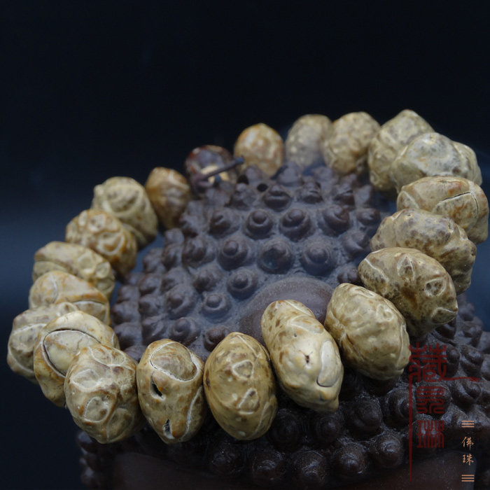 原色小鬼脸菩提子莲台菩提佛珠鬼脸对眼手串手链 护身文玩