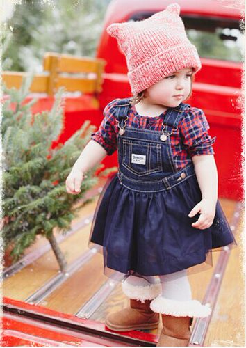 oshkosh美国女童节日新年装现货