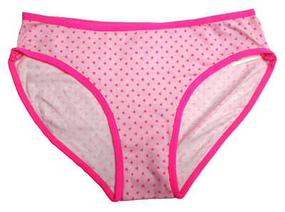 女童粉色爱心波点全棉三角内裤