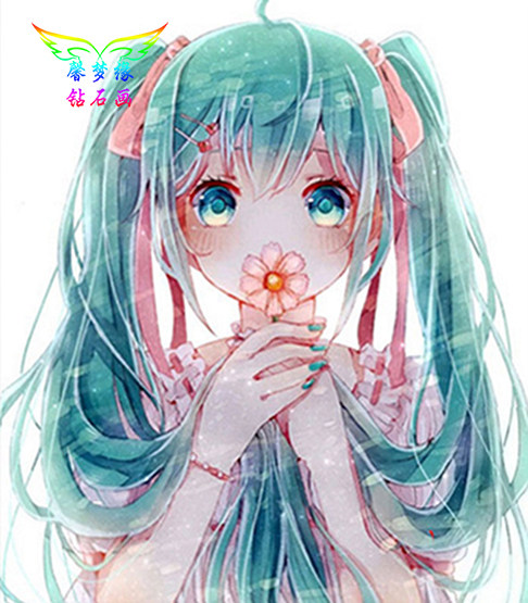 diy钻石画方钻满钻圆钻动漫少女初音未来贴钻画十字绣