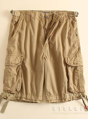 51SHOP 外贸原单 纯棉男士户外休闲短裤 夏款纯棉工装裤直筒