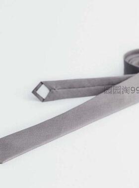 时尚休闲韩版欧美衬衣热卖复古棉麻麻布手工浅灰灰色领带5CM领呔