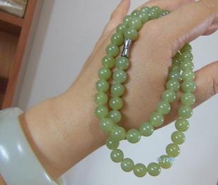 瑷和®杰子娜娜  和田玉 若羌黄口料圆珠项链