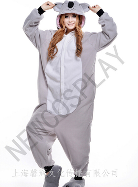出口欧美灰考拉onesie kigurumi pajama卡通动物连体睡衣秋表演出