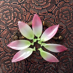 灯火琉璃料器花簪宫花配件花瓣 DIY厂家直销 三色花瓣