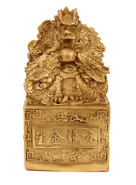 九龙铜玉玺摆件臻礼中式