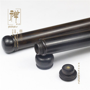 正大 紫光檀银丝香桶 黑檀木圆头螺口长款线香筒 线香炉 厂家直销