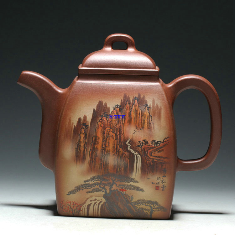名家工艺师 范锡明全手工制 大品汉方壶 760CC 陶岭雕刻