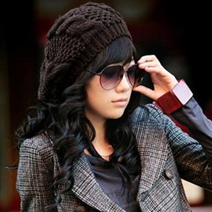 秋冬保暖男士套头堆堆帽帽子女帽针织丝光羊毛线帽麻花帽冷帽