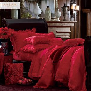 婚庆床上用品 提花贡缎套民族风瑰莎丽尔四件套salsa莎鲨家纺