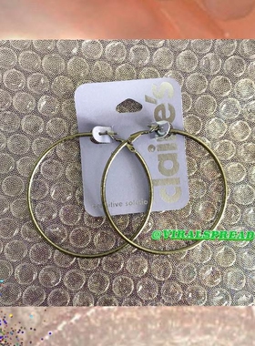 VIRAL SPREAD 美国磨砂纹理银黑色千禧复古00s超大耳圈耳环圆环