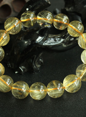 钛晶晶体透千蕊天然金发晶手链