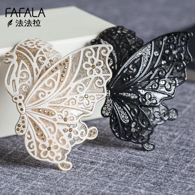 专柜佩妮chaplet蕾丝金线蝴蝶水钻发夹弹簧夹韩国顶夹横夹发饰品