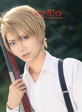 {甜心家}黑塔利亚APH 美国假发 亚麻金扎好呆毛现货cosplay假发