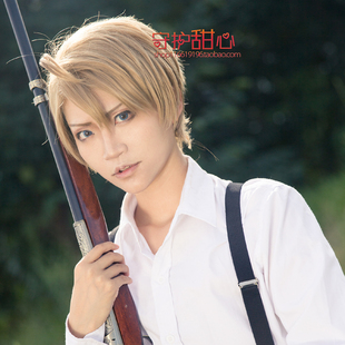 {甜心家}黑塔利亚APH 美国假发 亚麻金扎好呆毛现货cosplay假发