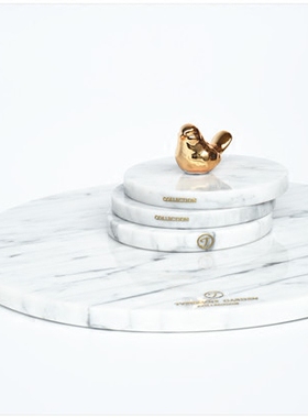 [Tg]意大利进口高端天然大理石圆形托盘杯垫珠宝首饰拍摄收纳客厅