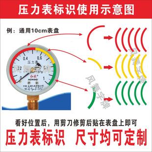 压力表标签/仪表指示标识/仪表表盘反光标贴/压力表防水防潮标签