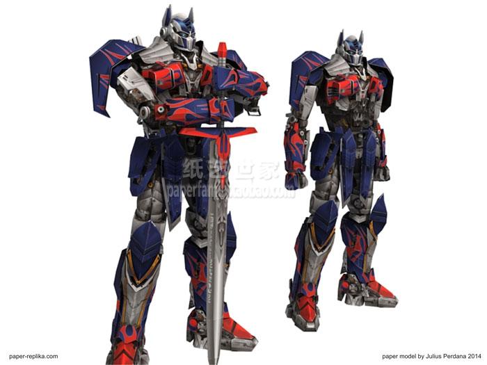 擎天柱 3D纸模型diy手工变形金刚4 机器人 超大尺寸1:1需自制8445