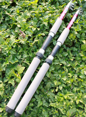 便携式小海竿紫色鱼竿袖珍迷你海杆抛竿甩杆儿童杆休闲娱乐品包邮