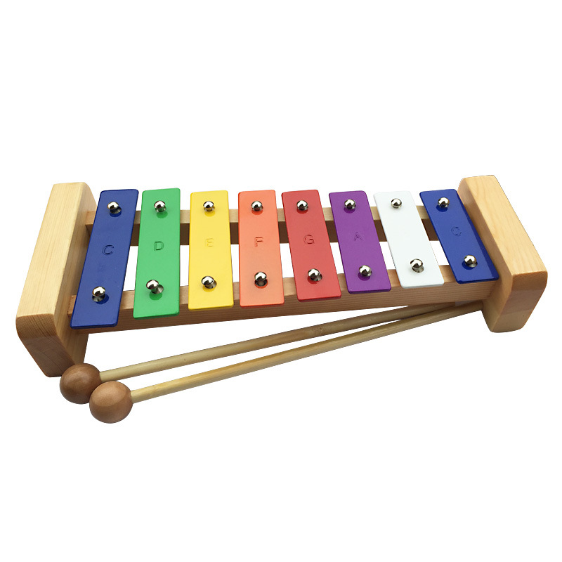 奥尔夫儿童打击乐器彩色8音敲琴早教教具