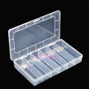 透明 长条形固定6格原件盒 元件盒 螺丝盒 首饰备件盒 电子零件合