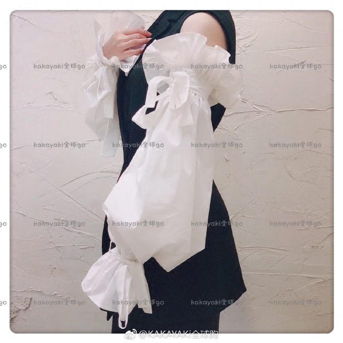 泰国正品宫廷袖现货蝴蝶结系带