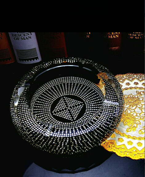奢华水晶烟灰缸 烟灰缸豪华带钻欧式复古大 水晶创意礼品定制