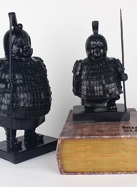 中式风q版兵马俑趣味样板间摆件