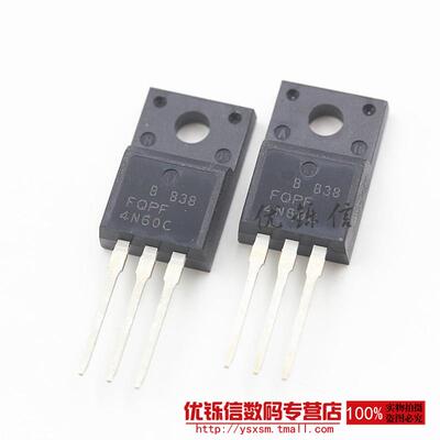 全新 FQPF4N60C TO-220F 4A/600V 塑封 4N60
