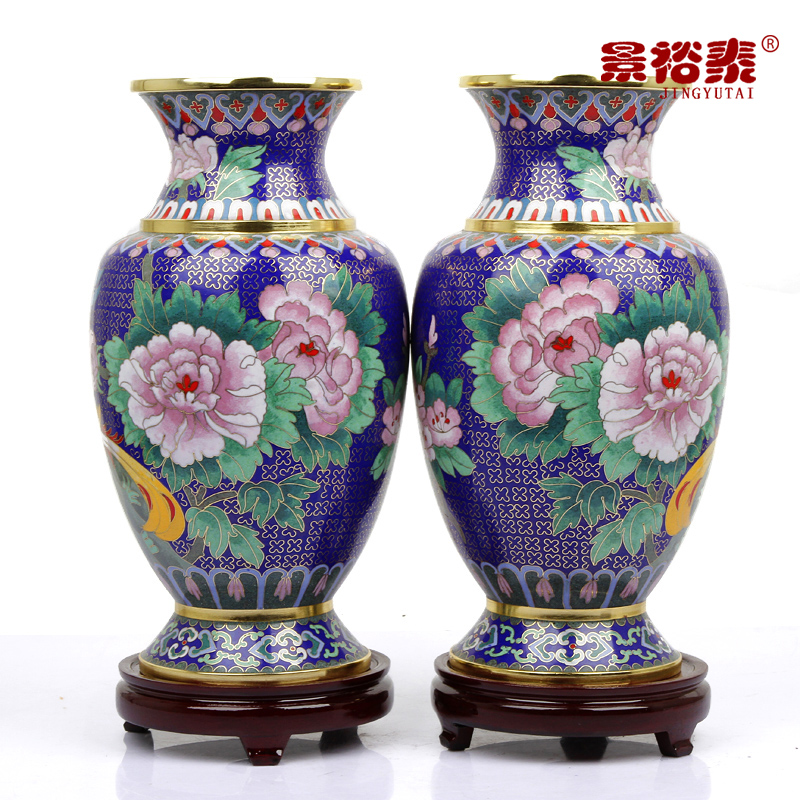 花瓶景裕泰铜胎掐丝珐琅中式客厅