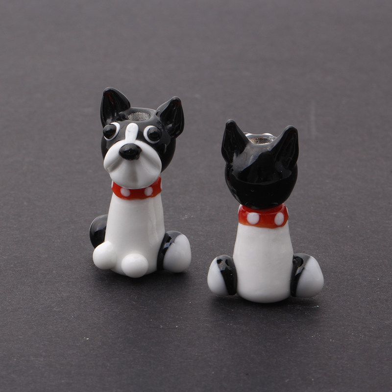 新款日式琉璃珠  dog glasas beads 牧羊犬 diy小狗套装