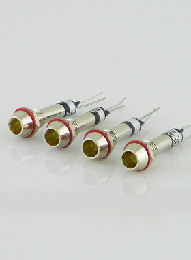 进口铜壳指示灯 信号灯 6mm 金属壳24V凯昆KL0624G LED微型指示灯