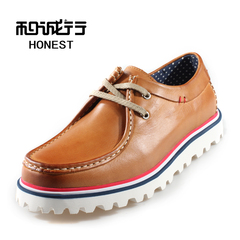 And 2015 spring new fashion grey sheep leather strap casual shoes men's boat shoes 0680099