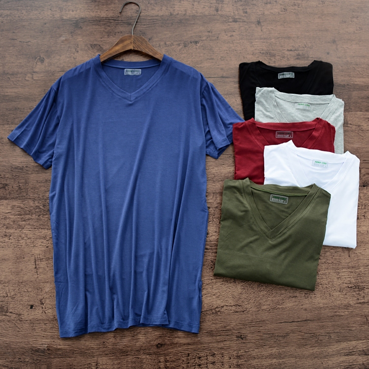 莫代尔短袖T恤男V领打底衫大码宽松薄款运动修身男装夏季商务休闲在类目 男装, T恤中 - 来自Buy2taobao.com提供专业的淘宝代购服务