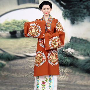 明朝员外夫人服装女古装地主婆财主服中式婚礼服父母服装团花对披