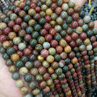 无优化 天然毕加索红线松散珠 4-12mm红线石 DIY串珠手作配件材料