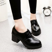 Spring Ji Yinglun high retro shoes women with coarse lace student shoes 2015 skid shoes leisure shoes