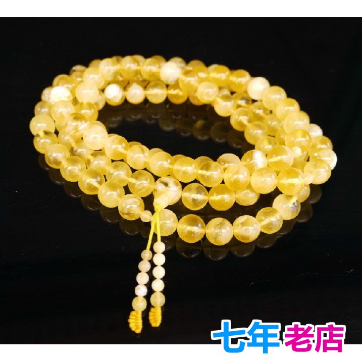 天然琥珀吊坠原石珍珠新蜜蜡108子念珠佛珠手串手链特价饰品无烤