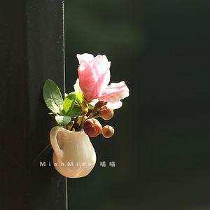 中国风陶瓷插花磁性冰箱贴立体花瓶家居装饰贴吸铁石创意强力磁贴