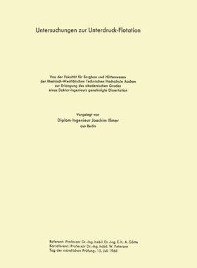 【预售】Untersuchungen Zur Unterdruck-Flotation