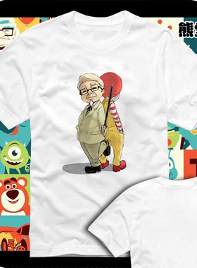 小丑叔叔 蓝蓝路肯德基爷爷kfct恤短袖男女衣服