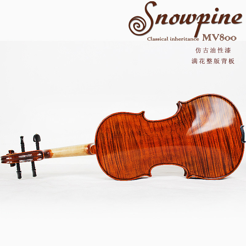 斯洛帕尼MV800实木小提琴 复古整板背板成人演奏考级小提琴满花纹
