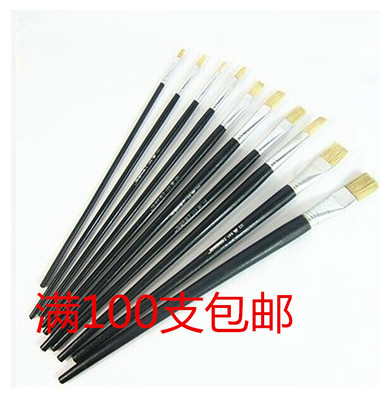 上海油画笔661黑杆猪鬃毛排笔丙烯画笔工业用笔漆刷 油漆笔1-12号