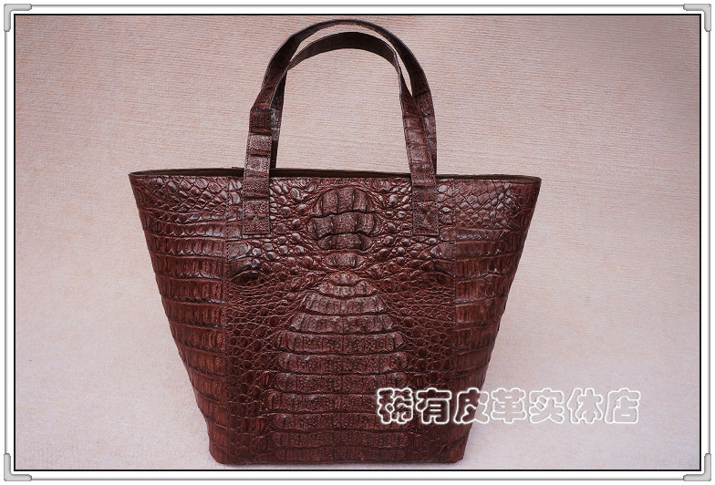 泰国品牌River正品凯门鳄鱼皮皮包 奢侈真皮单肩包女士手提手拎包