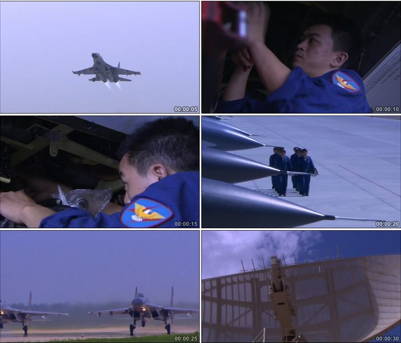 战斗机起飞维修飞行员中国空军/飞机/中国高清实拍视频素材