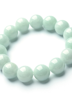 专柜正品翡翠圆珠玉手链 13mm玉珠手串男女款 玉手链佛珠 翡翠A货