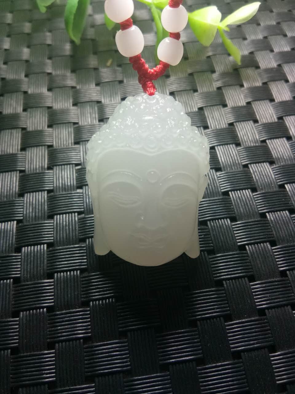 石佛寺玉雕湾玉器阿富汗白玉佛头吊坠方解石玉佛挂件女