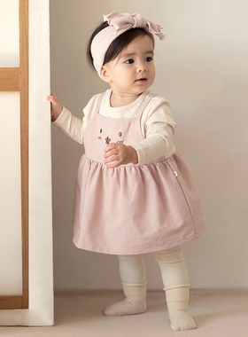 Y116韩国新款进口正品女宝宝长袖连身哈衣 婴儿春夏童装 公主爬服