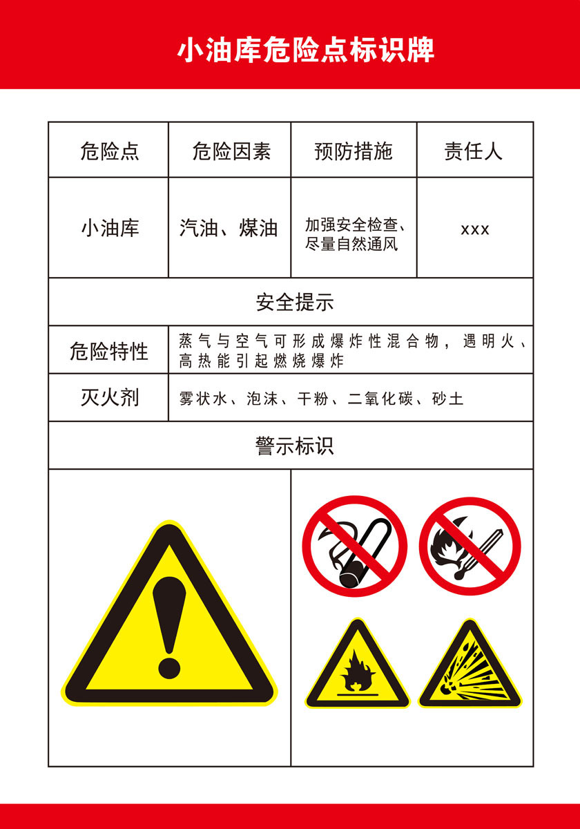 736海报印制展板写真喷绘贴纸472小油库危险点安全标识牌0