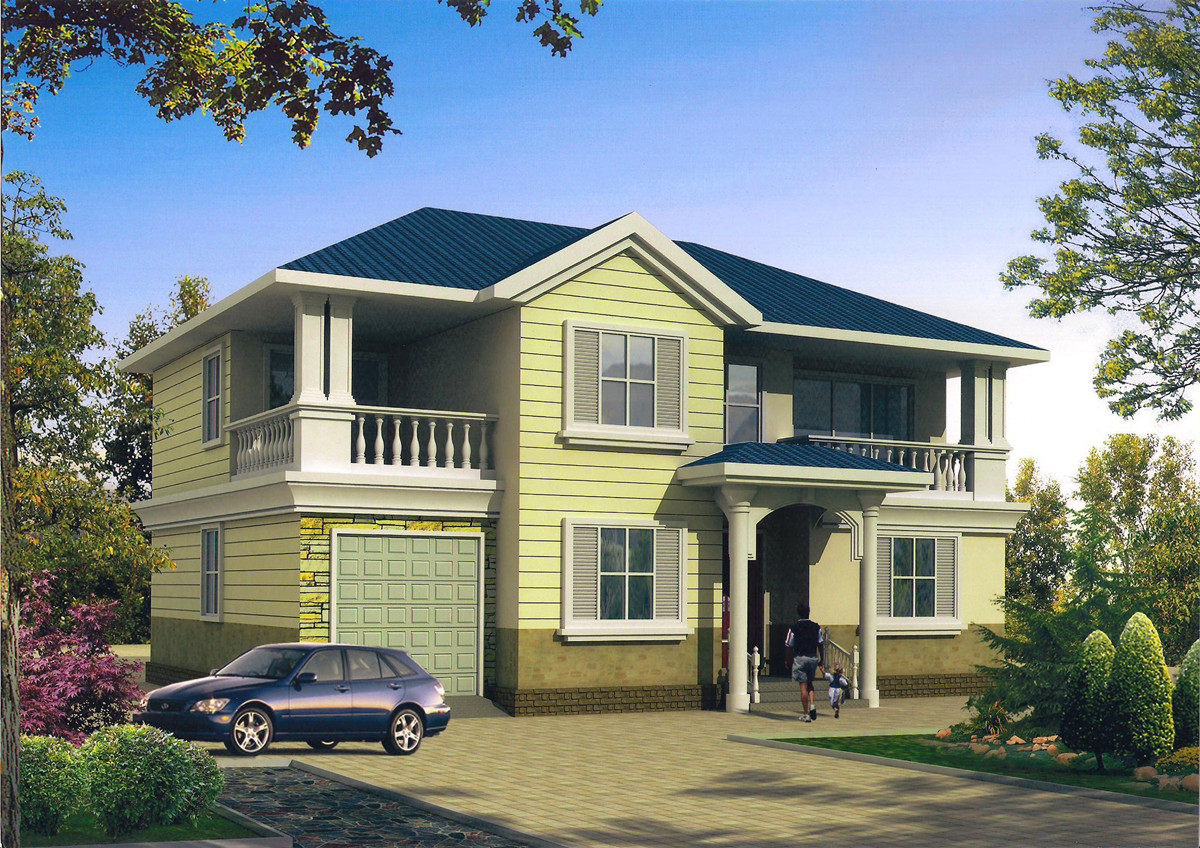 三层别墅效果图施工图新农村自建房屋住宅设计图纸14x 11.